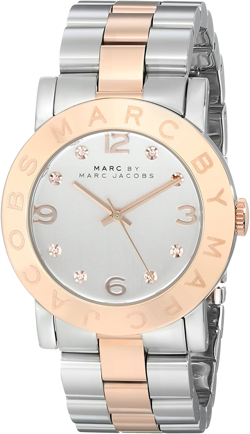Marc Jacobs Amy Silver Dial Two Tone Steel Strap Watch for Women - MBM3194
