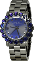 Marc Jacobs Amy Purple Dial Black Steel Strap Watch for Women - MBM3224