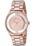 Marc Jacobs Tether Transparent Rose Gold Dial Rose Gold Steel Strap Watch for Women - MBM3414