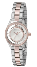 Marc Jacobs Tether Transparent White Dial Two Tone Steel Strap Watch for Women - MBM3418