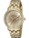 Marc Jacobs Fergus Gunmetal Grey Dial Gold Steel Strap Watch for Women - MBM3429