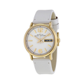 Marc Jacobs Fergus White Dial White Leather Strap Watch for Women - MBM8653