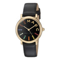 Marc Jacobs Roxy Black Dial Black Leather Strap Watch for Women - MJ1592