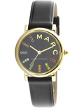 Marc Jacobs Roxy Black Dial Black Leather Strap Watch for Women - MJ1592