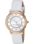 Marc Jacobs Roxy Silver Dial White Leather Strap Watch for Women - MJ1634