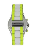 Marc Jacobs Rock Chronograph White Dial White & Green Silicone Strap Watch for Women - MBM2592