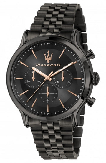 Maserati Epoca Limited Edition Chronograph Black Dial Black Steel Strap Watch For Men - R8873618019
