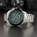 Maserati Traguardo Chronograph Green Dial Silver Steel Strap Watch For Men - R8873612060