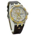 Maurice Lacroix Aikon Chronograph White Dial Brown Leather Strap Watch For Men - AI1018-PVY11-132-1