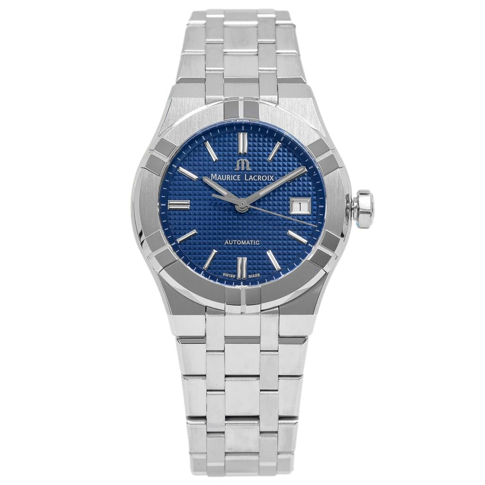 Maurice Lacroix Aikon Automatic Blue Dial Silver Steel Strap Watch for Women - AI1807-SS002-430-1
