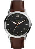 Fossil The Minimalist 3H Black Dial Brown Leather Strap Watch for Men - FS5464