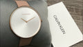 Calvin Klein Full Moon Silver Dial Pink Leather Stap Watch for Women - K8Y236Z6