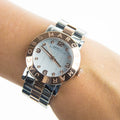 Marc Jacobs Amy Silver Dial Two Tone Steel Strap Watch for Women - MBM3194