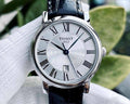 Tissot Carson Premium Lady Silver Dial Black Leather Strap Watch For Women - T122.210.16.033.00