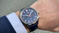 Tag Heuer Carrera Chronograph Blue Dial Blue Leather Strap Watch for Men - CBN201D.FC6543
