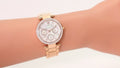 Michael Kors Parker White Dial Rose Gold Steel Strap Watch for Women - MK5616