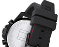 Tommy Hilfiger Mason Black Dial Black Rubber Strap Watch for Men - 1791793