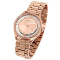 Marc Jacobs Tether Transparent Rose Gold Dial Rose Gold Steel Strap Watch for Women - MBM3414