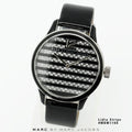 Marc Jacobs Lidia Stripe Glitz Black Dial Black Leather Strap Watch for Women - MBM1166