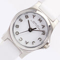 Marc Jacobs Henry Dinky White Dial White Leather Strap Watch for Women - MBM1234