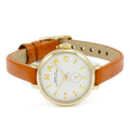 Marc Jacobs Sally White Dial Brown Leather Strap Watch for Women - MBM1351