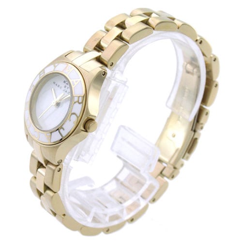 Marc Jacobs Amy White Dial Gold Steel Strap Watch for Women - MBM3051