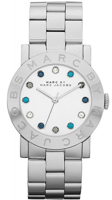 Marc Jacobs Amy White Dial Silver Steel Strap Watch for Women - MBM3140