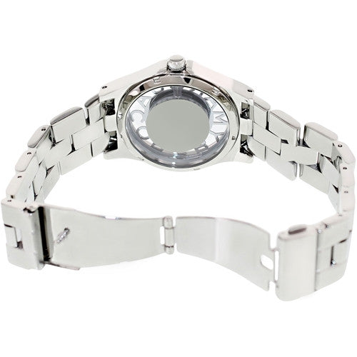 Marc Jacobs Henry Transparent Silver Dial Silver Steel Strap Watch for Women - MBM3205