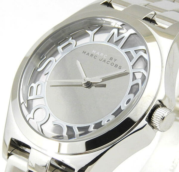 Marc Jacobs Henry Transparent Silver Dial Silver Steel Strap Watch for Women - MBM3205