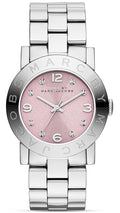 Marc Jacobs Amy Life Pink Dial Silver Steel Strap Watch for Women - MBM3300