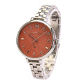 Marc Jacobs Sally Orange Dial Silver Steel Strap Watch for Women - MBM3365