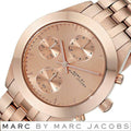 Marc Jacobs Peeker Chronograph Rose Gold Dial Rose Gold Steel Strap Watch for Women - MBM3394