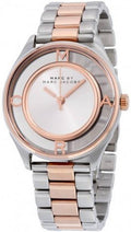 Marc Jacobs Tether Transparent White Dial Two Tone Steel Strap Watch for Women - MBM3436