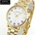 Marc Jacobs Baker White Dial Gold Steel Strap Watch for Women - MBM3440