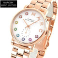 Marc Jacobs Baker White Dial Rose Gold Steel Strap Watch for Women - MBM3441