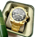 Fossil Bronson Chronograph Black Dial Gold Steel Strap Watch for Men - FS5877