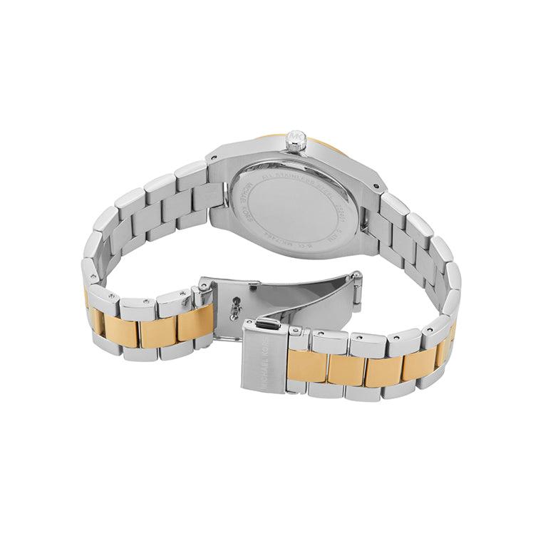 Michael Kors Lennox Three-Hand White Dial Two Tone Steel Strap Watch for Women - MK7464