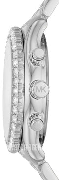 Michael Kors Layton Chronograph Silver Dial Silver Steel Strap Watch For Women - MK6976