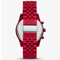 Michael Kors Lexington Chronograph Red Dial Red Steel Strap Watch For Men - MK8814
