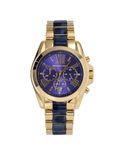 Michael Kors Bradshaw Navy Blue Dial Two Tone Steel Strap Watch for Women - MK6268