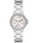 Michael Kors Camille Chronograph White Dial Silver Steel Strap Watch For Women - MK7198
