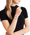 Michael Kors Camille Quartz White Dial Rose Gold Steel Strap Watch For Women - MK7256