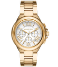 Michael Kors Camille Chronograph White Dial Gold Steel Strap Watch For Women - MK7270