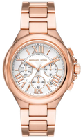 Michael Kors Camille Chronograph White Dial Rose Gold Steel Strap Watch For Women - MK7271