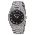 Michael Kors Channing Diamonds Black Dial Silver Steel Strap Watch for Women - MK6089