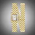 Michael Kors Emery Pave Double Wrap White Dial Gold Steel Strap Watch for Women - MK4833