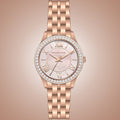 Michael Kors Harlowe Three-Hand Rose Gold Dial Rose Gold Steel Strap Watch for Women - MK4845