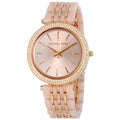 Michael Kors Darci Rose Gold Dial Two Tone Steel Strap Watch for Women - MK4327