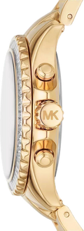 Michael Kors Everest Chronograph White Dial Gold Steel Strap Watch For Women - MK7212