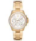 Michael Kors Everest Chronograph White Dial Gold Steel Strap Watch For Women - MK7212